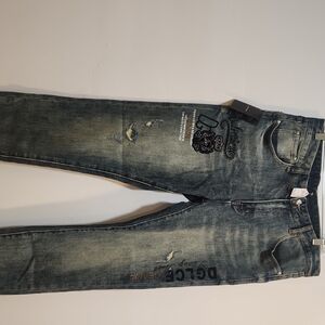 Dolce & Gabbana Faded Denim Jeans with Embroidery